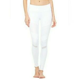 ALO White MOTO yoga pants